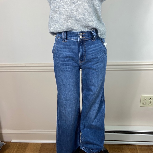 Judy Blue High Waist Double Button Wide Leg Jeans